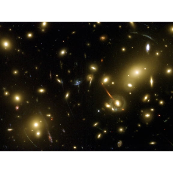 Hubble Space Telescope Image Gravity Galaxy Cluster Abell 2218 Giant Cosmic Magnifying Glass View Distant Galaxies Caused By Gravitational Lensing Extra Large XL Wall Art Poster Print