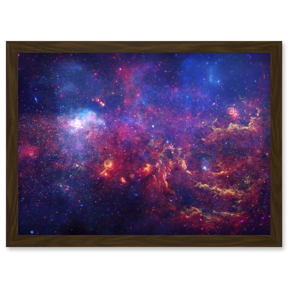 Hubble Space Telescope Image The Great Observatories Examine The Galactic Center Region Of Milky Way Galaxy Chandra Observatory Spitzer Observatory Artwork Framed Wall Art Print A4
