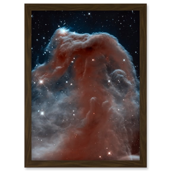 Hubble Space Telescope Image Horsehead Nebula In Orion Constellation Star Birthing Ethereal Formation Rising From Interstellar Clouds Artwork Framed Wall Art Print A4
