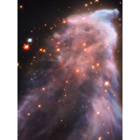 Hubble Space Telescope Image IC 63 Ghost Nebula Blue Red Dust Gas Cassiopeia Queen Star Constellation Cosmic Angel Extra Large XL Wall Art Poster Print