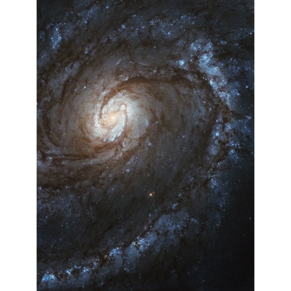 Hubble Space Telescope Image M100 WFC3 Spiral Galaxy With Two Blue Starbirthing Lanes Of Dust Clouds And Gas Unframed Wall Art Print Poster Home Decor Premium