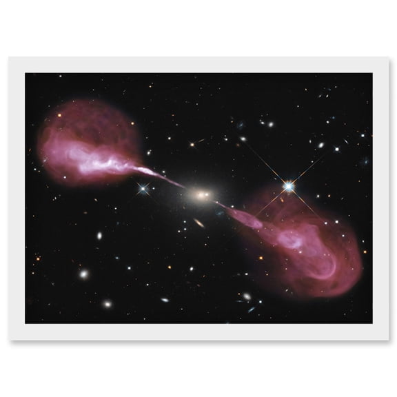 Hubble Space Telescope Image Multiwavelength Radio Galaxy Hercules Jets Of Plasma Powered Gravitational Energy Supermassive Black Hole Core 3C 348 Artwork Framed Wall Art Print A4
