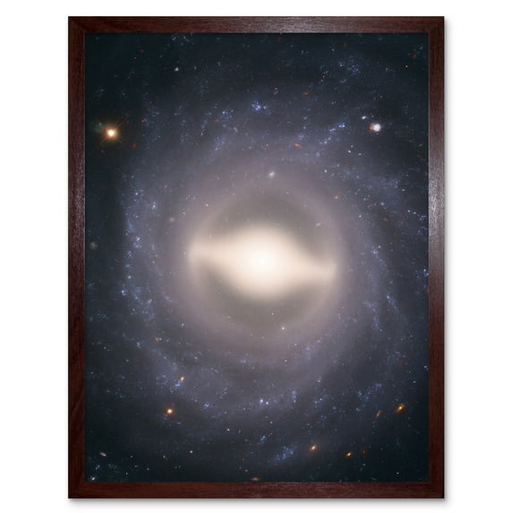 Hubble Space Telescope Image NGC 1015 Supernova Barred Spiral Galaxy With Symmetrical Arms A Black Hole And Star Forming Region Bright Central Bulge Art Print Framed Poster Wall Decor 12x16 inch