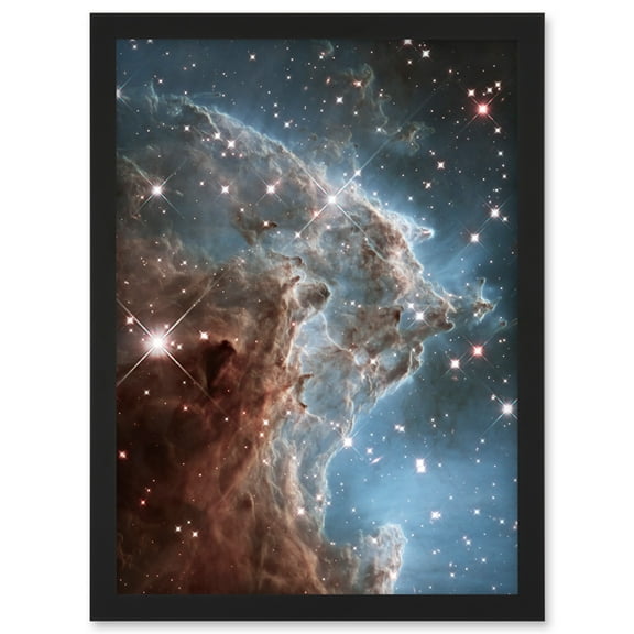 Hubble Space Telescope Image NGC 2174 Infrared Light Portrait Starbirth Region Monkey Head Nebula Cosmic Bright Stars Dark Dust Clouds Glowing Gas Artwork Framed Wall Art Print A4