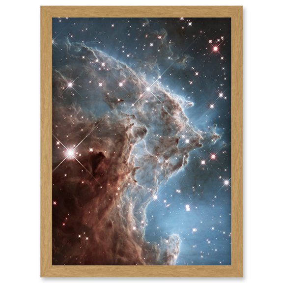 Hubble Space Telescope Image NGC 2174 Infrared Light Portrait Starbirth Region Monkey Head Nebula Cosmic Bright Stars Dark Dust Clouds Glowing Gas Artwork Framed Wall Art Print A4