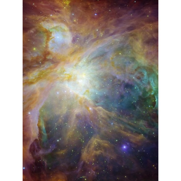 Hubble Space Telescope Image Orion Nebula Spitzer Observatory Colourful Cosmic Masterpiece Dust Infant Stars Ultraviolet Light Stellar Winds Large Wall Art Poster Print Thick Paper 18X24 Inch
