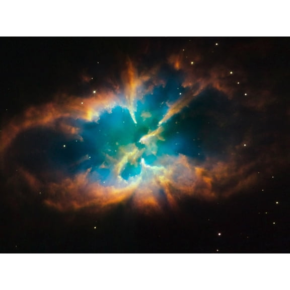 Hubble Space Telescope Image Planetary Nebula NGC 2818 Red Green Blue Gas Cloud Glowing Outer Layers Open Star Cluster Unframed Wall Art Print Poster Home Decor Premium