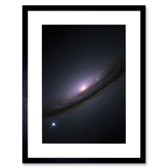 Hubble Space Telescope Image Supernova 1994D In Lenticular Galaxy NGC 4526 Star Explosions And Supermassive Black Hole In Disc Center Artwork Framed Wall Art Print 9X7 Inch