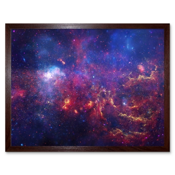 Hubble Space Telescope Image The Great Observatories Examine The Galactic Center Region Of Milky Way Galaxy Chandra Observatory Spitzer Observatory Art Print Framed Poster Wall Decor 12x16 inch