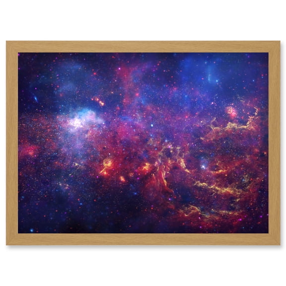 Hubble Space Telescope Image The Great Observatories Examine The Galactic Center Region Of Milky Way Galaxy Chandra Observatory Spitzer Observatory Artwork Framed Wall Art Print A4