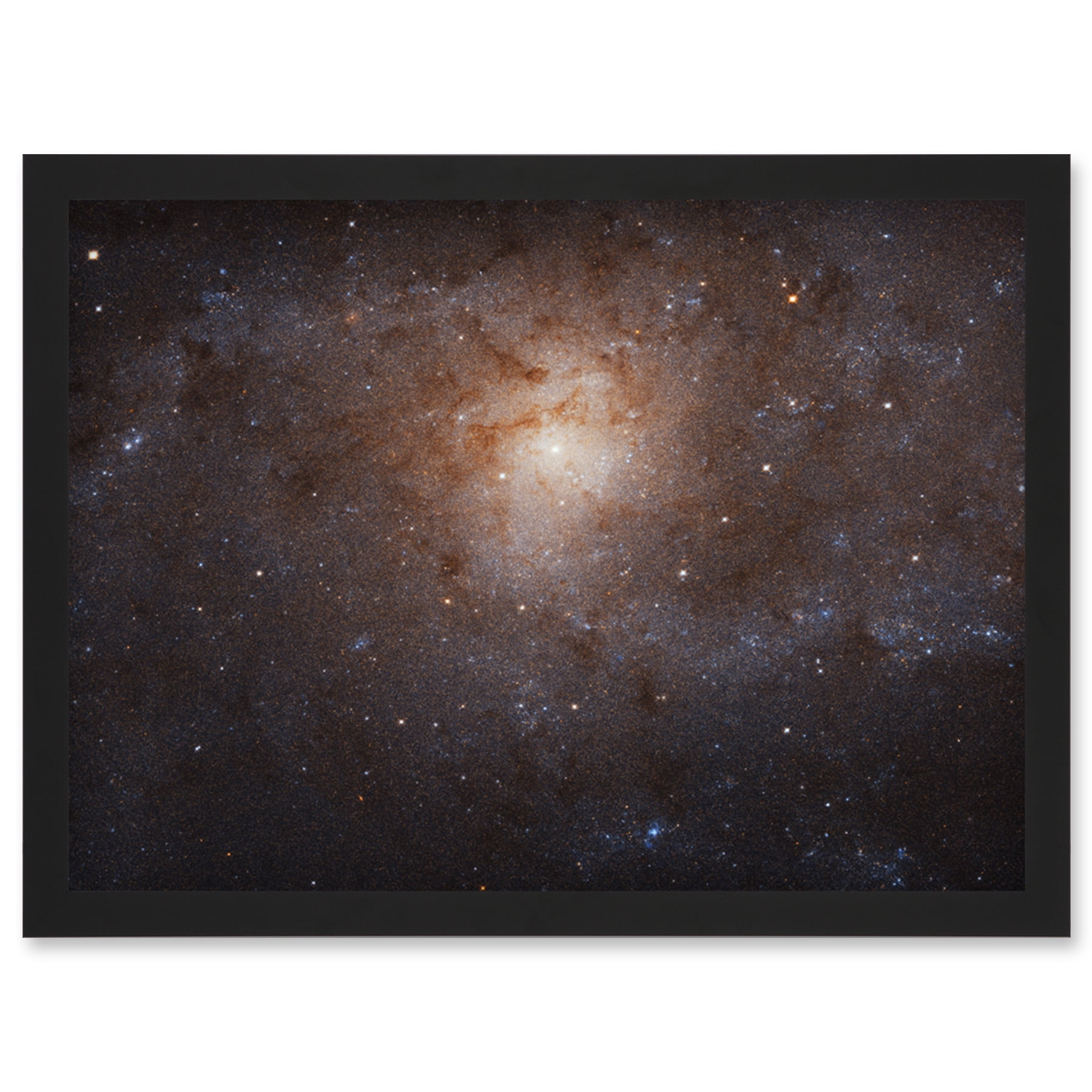 Hubble Space Telescope Image Triangulum Spiral Galaxy M33 Crop Blue Orange  Star Birthing Region Artwork Framed Wall Art Print A4, image size:1800x1800