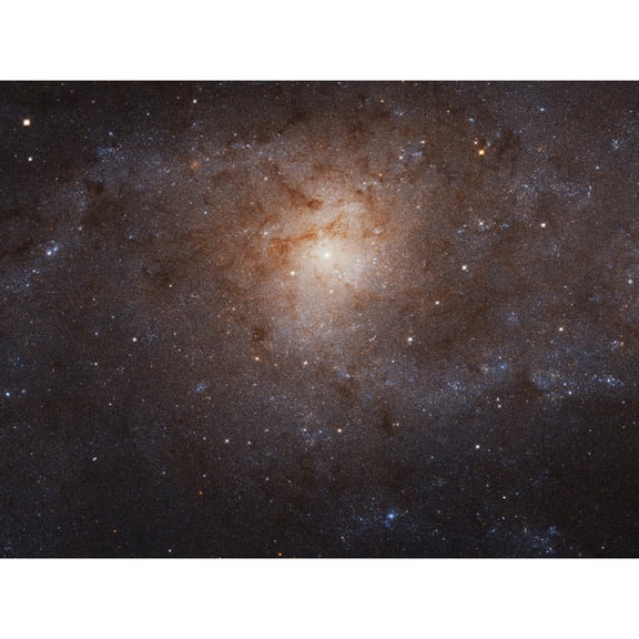 Hubble Space Telescope Image Triangulum Spiral Galaxy M33 Crop Blue Orange Star Birthing Region Unframed Wall Art Print Poster Home Decor Premium