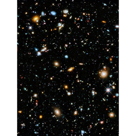Hubble Space Telescope Image Ultra Deep Field 2014 Ultraviolet Composite Separate Exposures Observations Distant Galaxies Primitive Stages Unframed Wall Art Print Poster Home Decor Premium