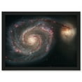 thumbnail image 1 of Hubble Space Telescope Image Whirlpool Galaxy M51 Companion Swirling Structures Dust Clouds Gas Spiral Staircases Pink Blue Star Birth Regions Artwork Framed Wall Art Print A4, 1 of 5