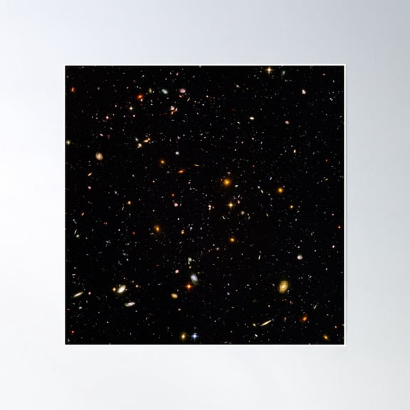 Hubble Ultra Deep Field Poster Poster Wall Art, Modern Wall Decor, 24x24 UNFRAMED