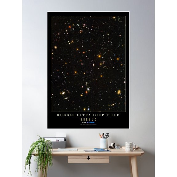 Hubble Ultra Deep Field Poster Wall Art, Modern Wall Decor For Living Room Bedroom, 8x12 UNFRAMED