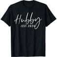 thumbnail image 1 of Hubby Est 2024 Just Married Honeymoon Husband Wedding Couple T-Shirt, 1 of 3
