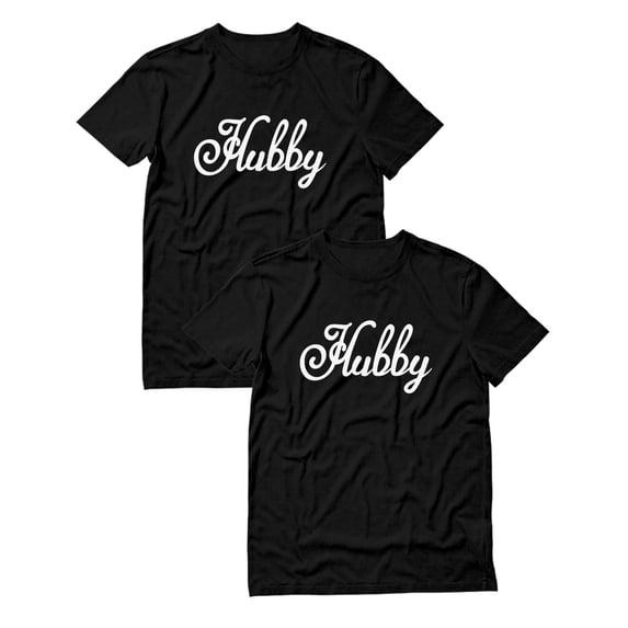 Hubby & Hubby Matching T-Shirts: Perfect Outfit for Gay Couples - Durable, Preshrunk Cotton - Novelty Gift Promoting LGBTQ+ Rights - Hubby Black XXX-Large / Hubby Black Medium