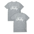 thumbnail image 1 of Hubby & Hubby Matching T-Shirts: Perfect Outfit for Gay Couples - Durable, Preshrunk Cotton - Novelty Gift Promoting LGBTQ+ Rights - Hubby Gray X-Large / Hubby Gray Large, 1 of 5