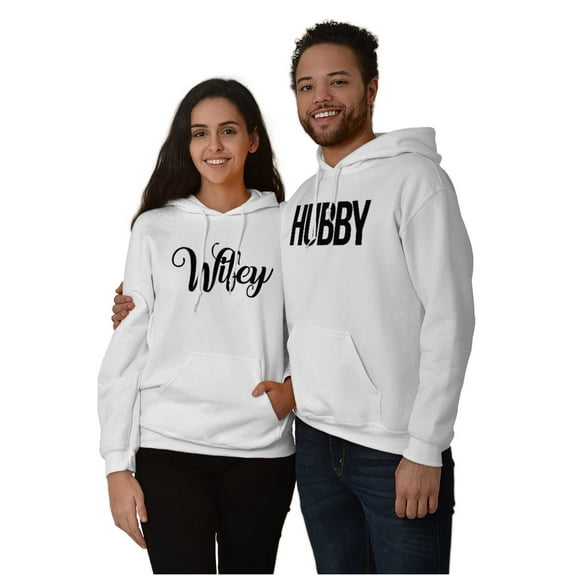 Hubby Wifey Cute Matching Couple Set Hoodie Hooded Sweatshirt Men Brisco Brands X