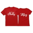thumbnail image 1 of Hubby & Wifey Matching Couple T-Shirts: His & Hers - Perfect Gift for Husband, Wife or Newlywed Couples - Hubby Red XX-Large/Wifey Red X-Large, 1 of 3