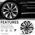 thumbnail image 1 of Hubcap Wheel Cover Replacement R15 Hub Caps Universal Wheel Rim Cover ABS Material Exterior Accessories Snap On Car Truck SUV -Set of 4 15-Inch Black, 1 of 7