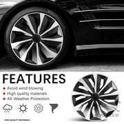 Hubcap Wheel Cover Replacement R15 Hub Caps Universal Wheel Rim Cover ABS Material Exterior Accessories Snap On Car Truck SUV -Set of 4 15-Inch Black