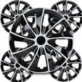thumbnail image 1 of Hubcap Wheel Cover Replacement R16 Hub Caps Universal-Fit Steel Wheel Rim Cover PP Material Exterior Accessories for Car Truck SUV -Set of 4（16-inch，Silver-Black）, 1 of 8
