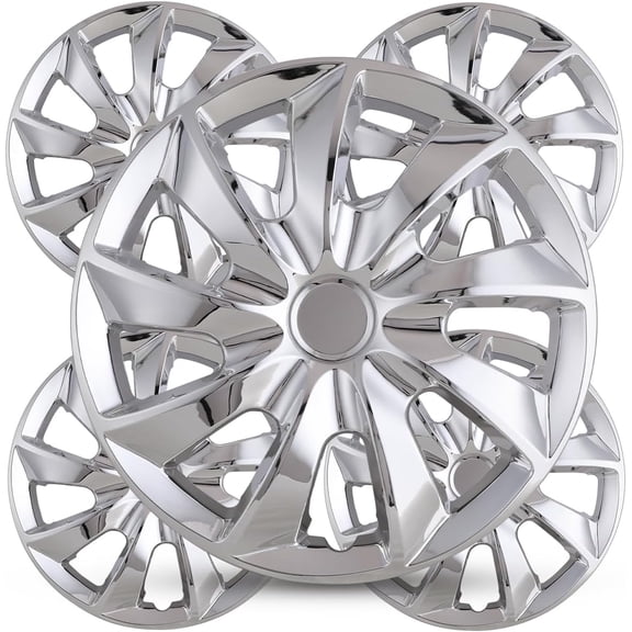 Hubcaps 16 Inch Wheel Rim Cover Universal R16 Hub Caps, Snap On Car Universal Fit Car Wheel Cover for Cars, Trucks, SUV, Vans Durable, Lacquer Wheel Covers ABS Material , 4 Pack, Silver Lacquer