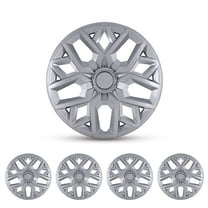 Hubcaps Wheel Covers Replacement R14 Size Hub Cap Universal-Fit Steel Wheel Rim Caps PP Tire Cover Snap on Most Car Truck SUV Sedan -Set of 4(14-inch,Silver-Lacquer)