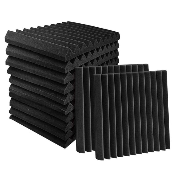 Hubceuo Sound Absorbing Polyurethane Acoustic Damper, Black, 24 Count