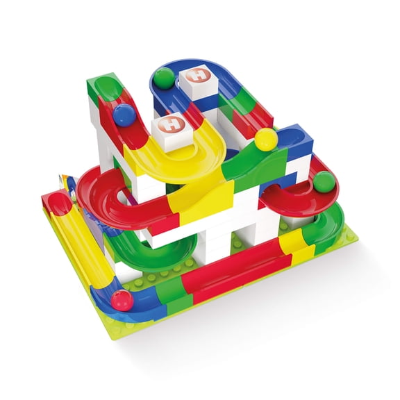 Hubelino Marble Run 123 Piece Starter Building Box Set, STEM Toys for 4-12 Year Olds, Compatible Marble Maze and Ball Run, Made in Germany