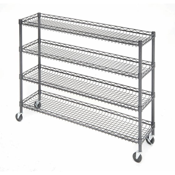 HUBERT Impulse Merchandising Cart, Flint Wire - 48" L x 12" W x 34" H
