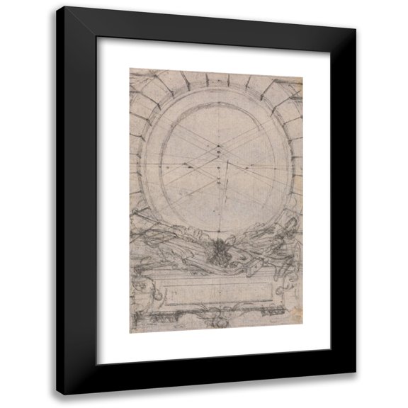 Hubert-François Gravelot 11x14 Black Modern Framed Museum Art Print Titled - Layout Design for a Bookplate