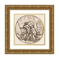 thumbnail image 1 of Hubert-François Gravelot 12x12 Gold Ornate Wood Frame and Double Matted Museum Art Print Titled - Design for a Box-Lid (1699-1773), 1 of 4