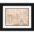 thumbnail image 1 of Hubert-François Gravelot 18x14 Black Ornate Wood Framed Double Matted Museum Art Print Titled - Port Mahon (Between 1756 and 1773), 1 of 5