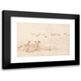 thumbnail image 1 of Hubert-François Gravelot 24x17 Black Modern Framed Museum Art Print Titled - A Picnic; Two Ladies and a Gentleman (ca. 1745), 1 of 5