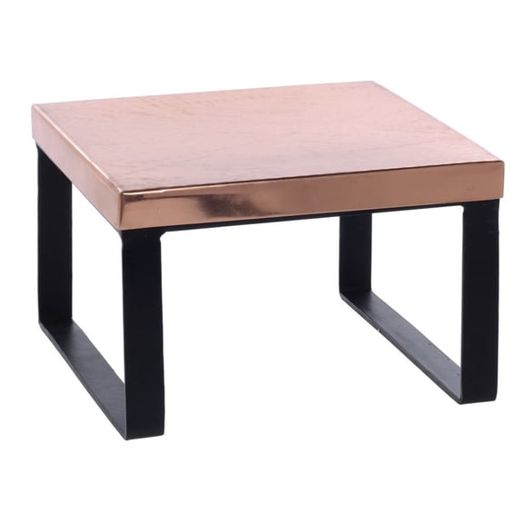 HUBERT Display Riser with Hammered Copper Finish - 12 1/4 L x 12 1/4 W x 6" H