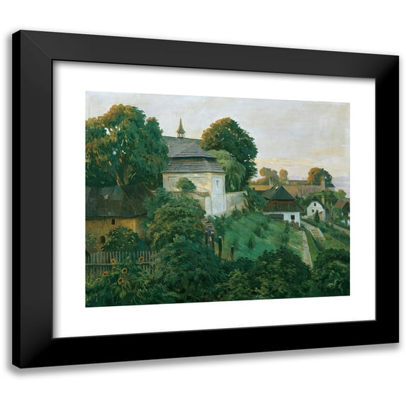 Hubert Landa 18x15 Black Modern Framed Museum Art Print Titled - At the Monastery Wall in Opocno (Formerly Also Opocen; German Opotschno), Czech Republic (1930)