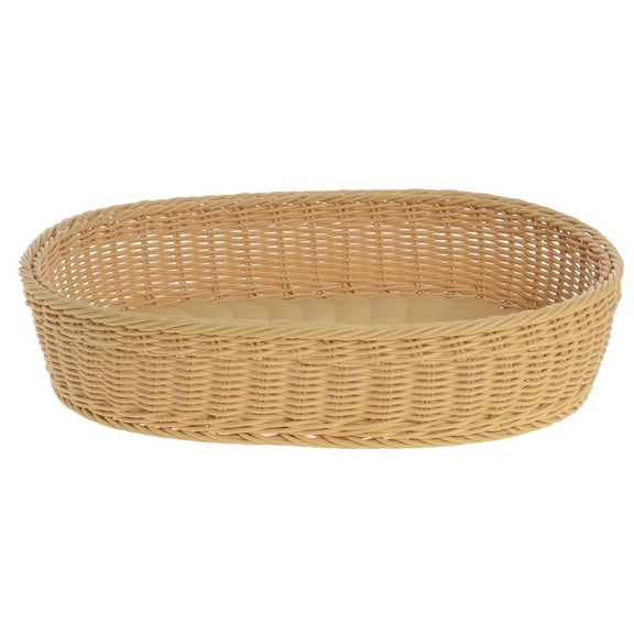 HUBERT Commercial Display Basket Large Oval Basket Light Beige - 19"L x 13 1/2"W x 4"H