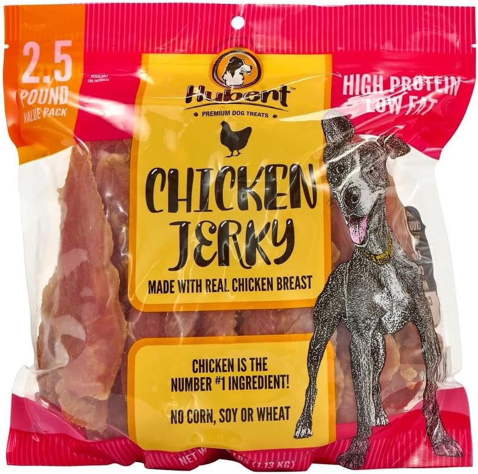 Hubert Pet Gourmet All Natural Chicken Jerky Treats for Dogs - 2.5 lbs Resealable Pack