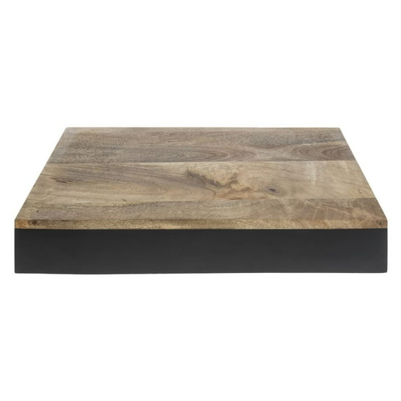 Hubert Rectangular Black Mango Wood Riser - 20"L x 13"W x 3"H