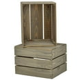 thumbnail image 1 of Hubert® Rectangular Weatherwood Stained Wood Crate - 17 1/2"L x 14"W x 12"H, 1 of 1