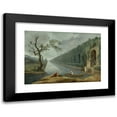 thumbnail image 1 of Hubert Robert 14x11 Black Modern Framed Museum Art Print Titled - Garden Scene with a Canal, 1 of 5