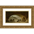 thumbnail image 1 of Hubert Robert 18x11 Gold Ornate Wood Frame and Double Matted Museum Art Print Titled - Fishermen Under a Bridge (1780-1790), 1 of 4