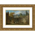 thumbnail image 1 of Hubert Robert 18x13 Gold Ornate Wood Frame and Double Matted Museum Art Print Titled - Villa Farnese with Gardens at Caprarola, 1 of 4