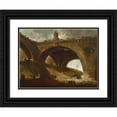 thumbnail image 1 of Hubert Robert 18x15 Black Ornate Wood Framed Double Matted Museum Art Print Titled - The Old&nbsp;Bridge (ca.&nbsp;1760), 1 of 5