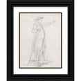 thumbnail image 1 of Hubert Robert 19x24 Black Ornate Framed Double Matted Museum Art Print Titled: Man with a Walking Stick, Seen in Profile (Recto) (Probably C. 1754-1765), 1 of 5