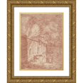 thumbnail image 1 of Hubert Robert 19x24 Gold Ornate Framed and Double Matted Museum Art Print Titled - The Garden Gate (1760-1765), 1 of 4