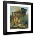 thumbnail image 1 of Hubert Robert 20x24 Black Modern Framed Museum Art Print Titled - Washerwomen at the Edge of a River, Beneath a Ruined Circular Temple, 1 of 5